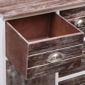 Aparador com 10 gavetas 113x30x79 cm madeira castanho