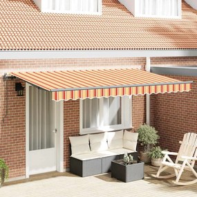 vidaXL Toldo Retrátil Amarelo e Laranja e Branco