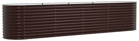 Canteiro Elevado de Jardim Marrom vidaXL 400x80x81 cm em Aço Galvaniza