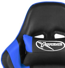 Cadeira de gaming giratória PVC azul