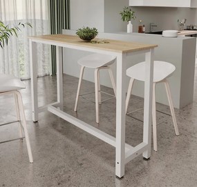 Mesa alta Anivia (140cm) blanco y sonoma
