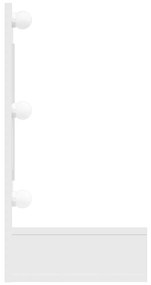 Armário espelhado com LED 90x31,5x62 cm branco brilhante