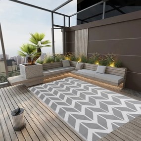 vidaXL Tapete de exterior 190x290 cm ARAKIL PP cinzento