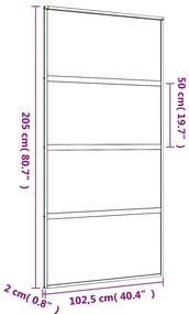 Porta deslizante 102,5x205 cm vidro ESG fosco/alumínio dourado