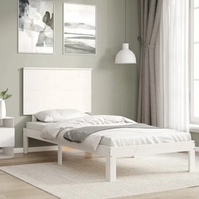 Cama sem colchão 100x200 cm madeira de pinho maciça branco