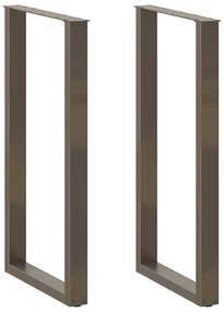 vidaXL Pés de mesa de bar em forma de U, 2 peças, aço natural, 60x(110-111) cm, aço