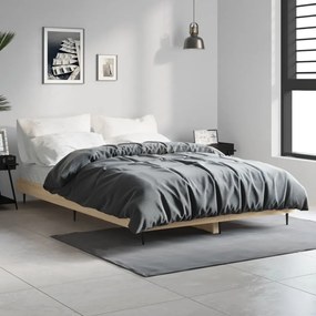 vidaXL Estrutura cama s/ colchão derivados de madeira carvalho sonoma