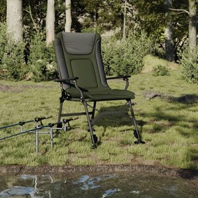 Cadeira de pesca com apoios de braços dobrável verde