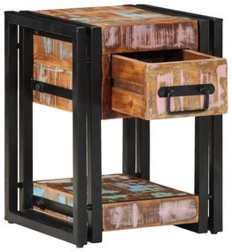 Criado-mudos 2 pcs 40x40x40 cm Madeira recuperada maciça