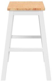 Cadeiras de bar 2 pcs madeira de seringueira maciça branco