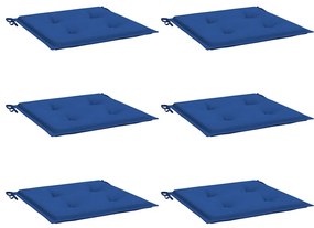 Almofadões p/ cadeiras jardim 6 pcs 40x40x4 cm oxford azul real