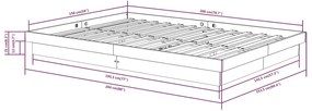 Estrutura de cama king 150x200 cm madeira maciça preto