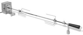 Espeto Rotisserie de churrasqueira + motor profissional, aço 900 mm