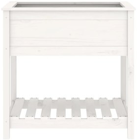 Vaso/floreira com prateleira 82,5x54x81 cm pinho maciço branco