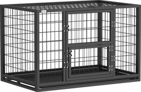 PawHut Gaiola para Cães Robusta, 94x60x64 cm, com Bandeja Removível. | Aosom Portugal