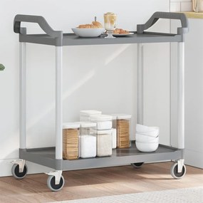 vidaXL Carrinho c/ 2 prateleiras 99x50x97 cm alumínio cinzento