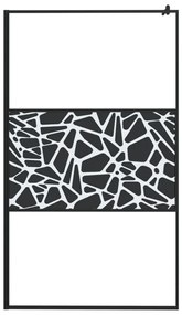 Divisória chuveiro+prateleira 115x195 vidro ESG/alumínio preto