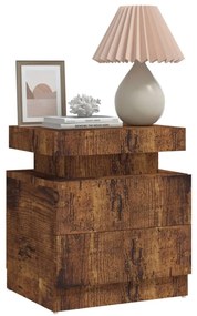 Mesa de cabeceira 45x35x52 cm contraplacado carvalho fumado