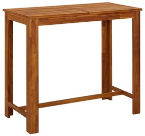 Mesa de bar em madeira de acácia maciça 120x60x105 cm