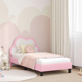 vidaXL Estrutura de Cama Infantil com Cabeceira Rosa 80 x 160 cm PU