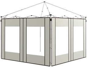 Outsunny Paredes Laterais para Tenda de 2 Painéis 295x195 cm em Tecido Oxford com 2 Janelas para Tendas de 6x3 m 3x3 m Creme