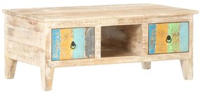 Mesa de centro 100x55x40 cm madeira de acácia áspera
