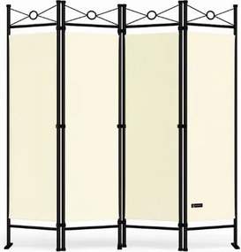 Conjunto de 2 Biombos Lucca, 4 painéis 180x163cm Cremes