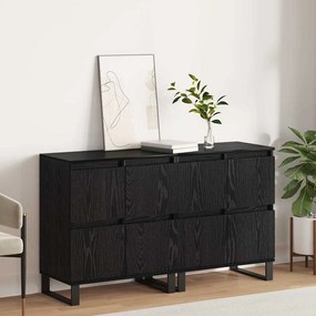 vidaXL Buffet 2 pcs Carvalho Preto 60 x 35 x 70 cm