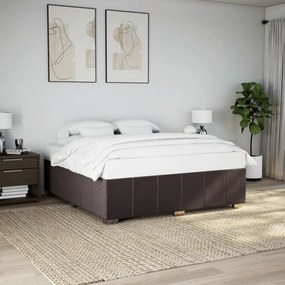 vidaXL Estrutura de cama sem colchão 180x200 cm tecido castanho-escuro