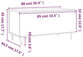 Mesa de centro 90x44,5x45 derivados de madeira cinzento cimento