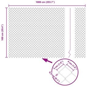 Cerca de Cadeia com 20 Postes U Cinza 1x10 m Aço