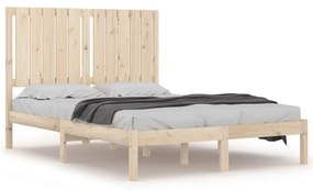 Estrutura de cama dupla pequena 4FT 120x190 cm madeira maciça