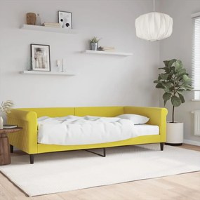 3197759 vidaXL Sofá-cama com colchão 100x200 cm veludo amarelo