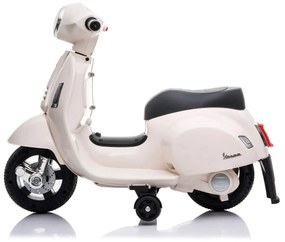 Vespa Mini eletrica Crianças 6V 12 meses a 3 anos Branca