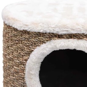 Ninho para gatos c/ pernas de madeira 41 cm ervas marinhas