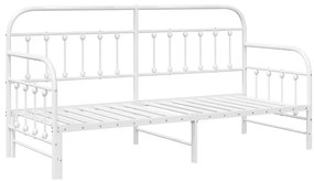 Estrutura de Daybed vidaXL com Cama de Rodízio Branca 75x190 cm Aço