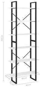 Estante alta 80x30x210 cm madeira de pinho maciça branco