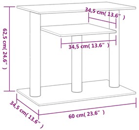 Postes arranhadores para gatos com plataformas 62,5cm cor creme