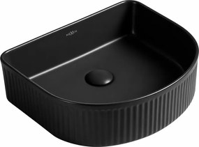 Mexen Grovo lavatório de bancada estriado 41 x 36 cm, preto mate - 22304285