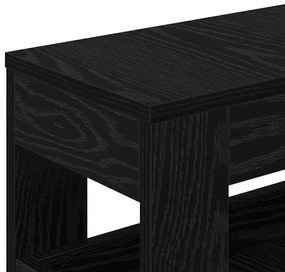 Gabinete Estreito de Casa de Banho com Rodas Carvalho Preto Madeira Pr