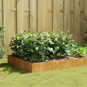 824515 vidaXL Canteiro elevado de jardim 100x100x33,5 cm aço corten