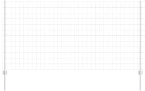 vidaXL Cerca e Poste Prateado 1,2 x 10 m Aço