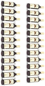 Garrafeira de parede para 12 garrafas 2 pcs ferro branco