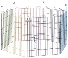 PawHut Parque para Animais de Estimação Parque para Cães Dobrável com 6 Painéis para Jardim Pátio Exterior Ø120x60 cm Multicor