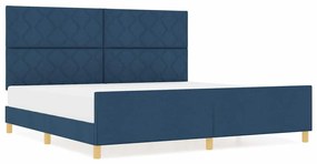 Cama vidaXL Azul 200x200 cm em Tecido