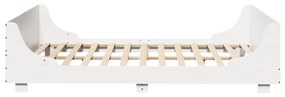 Cama sem colchão 120x190 cm madeira de pinho maciça branco