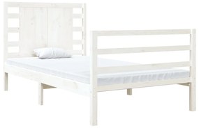 Estrutura cama solteiro 90x190 cm pinho maciço branco