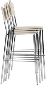 Banco de bar empilhável Genua 43 x 114 x 41 cm Creme