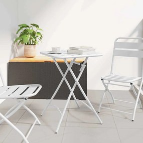 Mesa de Jardim Dobrável vidaXL Branca 55x55x73 cm Aço