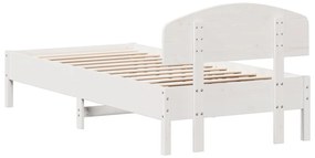 Cama sem colchão 100x200 cm madeira de pinho maciça branco